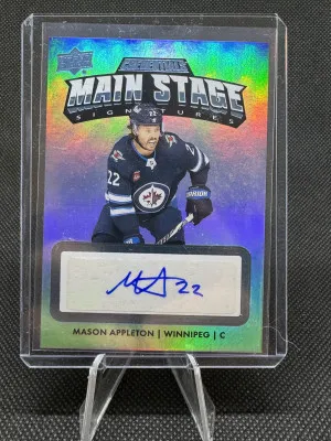 2022-23 Upper Deck Credentials Mason Appleton Main Stage Autograph front